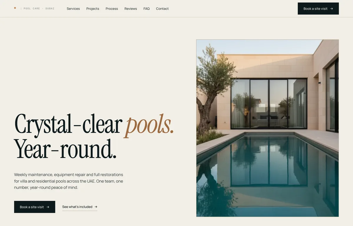 The AquaPro pool service concept build